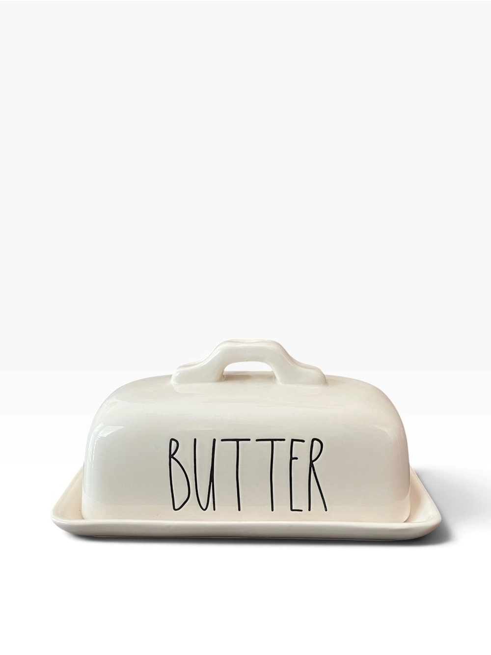 Rae Dunn Large 8" Butter Dish with Lid Magenta Artisan Collection Farmhouse
